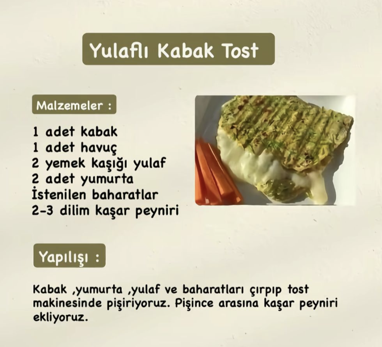 Yulaflı Kabak Tost